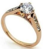 Anel Solitário Folheado A Ouro 18k Com Swarovski