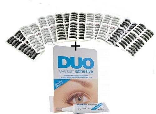 Kit Com 9 Pares De Cílios Postiços 9 Modelos Diferentes+cola