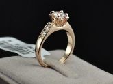 Anel Solitário Folheado A Ouro Rose 18k Swarovski